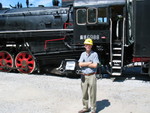 Henry Posner III and one of his steeds in Iowa City, Aug. 16, 2006, during the initial FRA going over.  I can only call that look one of "grim determination!"