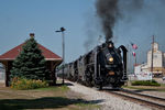 After a service stop and meet with BICB at North Star, the QJ's get back underway at Wilton, IA.