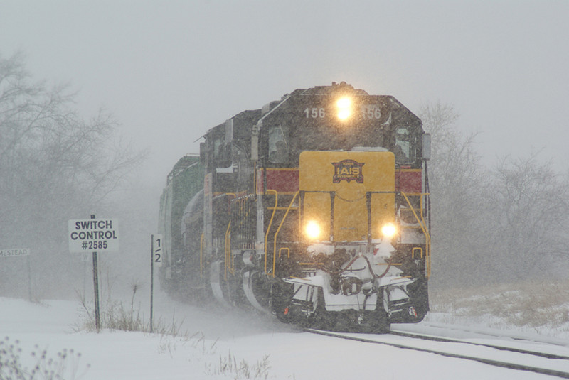 156 on a snowy morning.