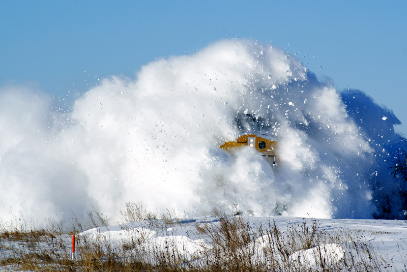 510 explodes through a snow drift west of Marengo.