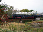 The QJ's come to town. 6988 crosses Clear Creek in Coralville, Iowa.