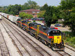 701 leads four GP38-2's into the Iowa City yard on the CBBI.