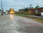 Westbound RI turn at Durant.  The tie gang is cleared up on the house track.  Aug. 10, 2006.