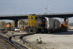 IAIS 704 (Milan Job), BNSF 521 (M-CLIGAL) and BNSF 2325 (427 Local).  17th St; Rock Island, IL.