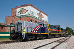 With 250 leading the way, the power backs onto the train at Missouri Division Jct.