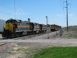 CR job meets light power, returning from Cedar Rapids, at Hawkeye.  April 15, 2006.