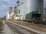 Loading grain hoppers at Booneville, Jan. 13, 2006.