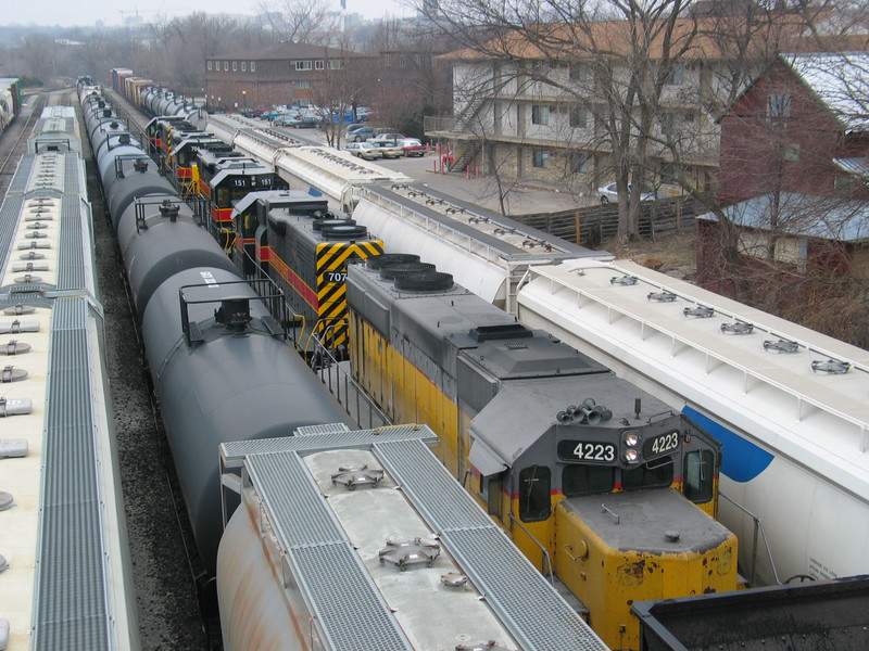 Coal train power in Iowa City  yard, Jan. 20, 2006.