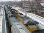 Coal train power in Iowa City  yard, Jan. 20, 2006.