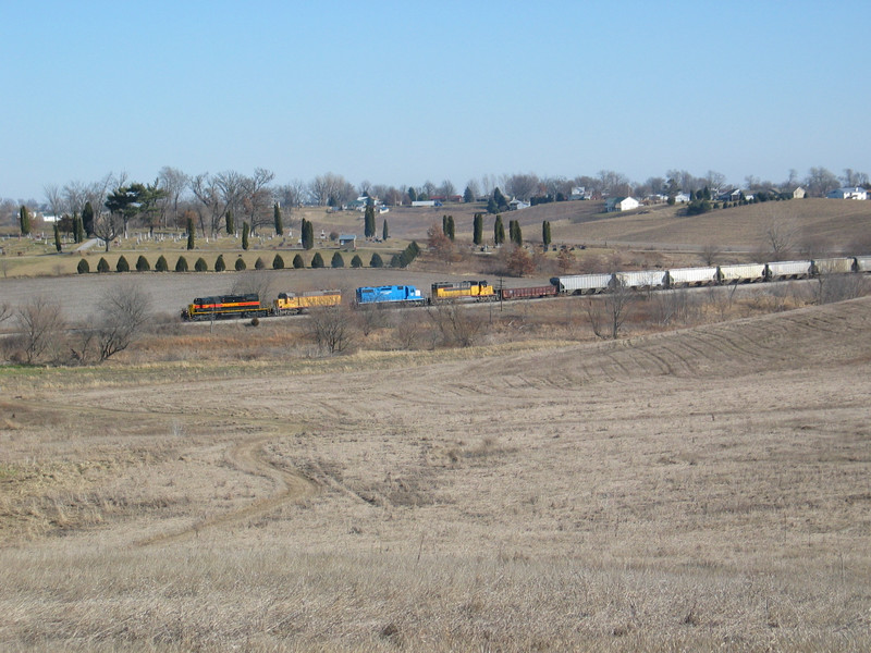 CR job passing Oxford cemetery, Jan. 26, 2006.