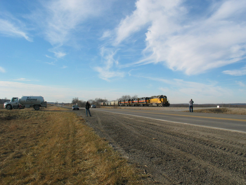 Foamer Fest at Yocum, including the railfanning propane truck.  Jan. 26, 2006.