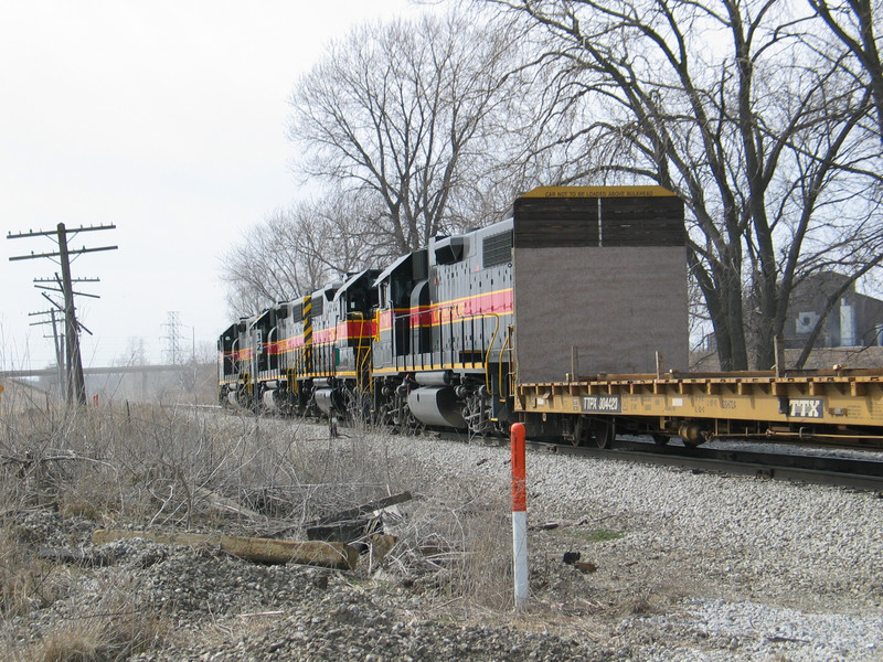 Looking west at mp208.5, with Gerdau Steel and the Wilton overpass in the background, March 19, 2006.