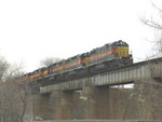 Westbound on the Iowa River bridge, March 20, 2006.