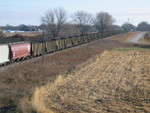Coal cars on the turn at Wilton, Nov. 11, 2006.
