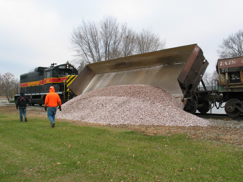 Dumping Rock at the east depot crossing in Wilton, Nov. 16, 2006.