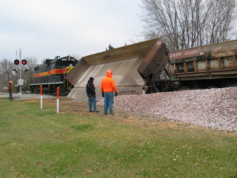 Dumping rock in Wilton, Nov. 16, 2006.