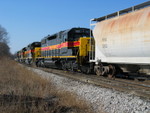 The RI turn is backing into the west end of N. Star siding to clear up, Nov. 21, 2006.