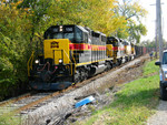 Coal train heading north, N. of Peoria, Nov. 3, 2005.