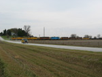 The IC crew taxis home, while the relief crew takes the train in.  Mp 215.3, east of Atalissa, Nov. 12, 2005.