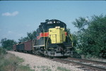 Wilton local heads east at mp212.5, by Hinkeyville, Sept. '89.