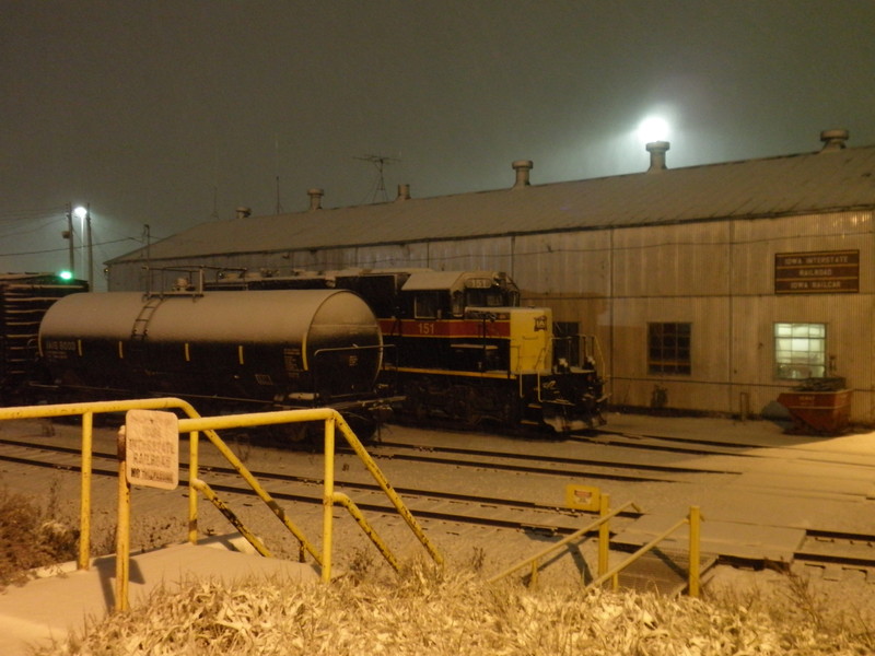 IAIS 151 on 12/19/2012, the last SD38-2 left in Council Bluffs after four years in storage there.  Sister units were all moved to South Amana the prior weekend, where they'll remain in storage.