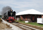 Eastbound by the old Rock Island depot at Tiskilwa, IL.