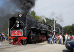 After backing down the east leg of the wye, the excursion pulls west on the mainline for water at Bureau, IL.