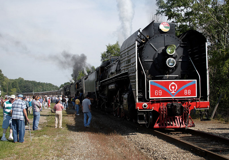 The excursion pauses on the mainline at Bureau, IL for water.