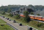 The safest way to pass the motorcade was on I-80, as we did between Annawan and Atkinson, IL.