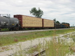 Wilton Local arrives at West Liberty with 2 loads for the West Lib. lumber transload operation, Sept. 10, 2010.