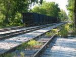 Shoving sand loads eastward on the south conveyor track.