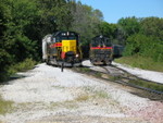 Shoving cement loads onto the south conveyor track at Bureau.