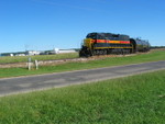 After dropping the 2 hoppers and 2 tanks in the background for United, they're pulling back out to go to Emerald.  United's plant is in the distance.  Sept. 12, 2007. 150