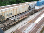 One of the "IAIS Only" bogies from the CSXU deal, on the eastbound leaving Iowa City.