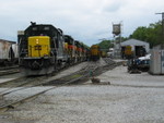 The Newton crew is setting the rear 3 700s onto their outbound train on 2 track.