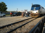 Crew change at 17th St. on the riverfront in Rock Island, Sept. 16, 2007.