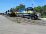 Passing a switch engine at West Davenport.