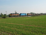 Westbound RI turn at Twin States siding, Sept. 21, 2007.