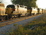 The westbound's power is backing through the N. Star crossover after setting out a gon on the Wilton Pocket, Sept. 24, 2007.