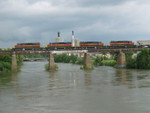 CR Job's power on the Iowa River Bridge.  I haven't seen these 4 together for quite a while.