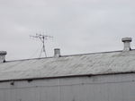 Directional VHF array antenna on enginehouse roof, 3/28/2003.  Used by dispatcher as remote antenna for communicating with road trains.