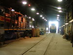 IAIS GP38-2 720 and GP38AC 628 in the shop, 4/14/2007