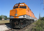 The Ski-Train hangs out in the siding at Vernon after a successful day of running the Hawkeye Express.  3-September-2005.