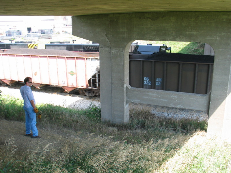 RI engineer Jay Ellis gives the turn a rollby under the Wilton overpass, July 17, 2006.