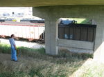 RI engineer Jay Ellis gives the turn a rollby under the Wilton overpass, July 17, 2006.