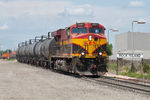 KCS 4687 brings an empty syrup train from the CP into Rock Island, IL.