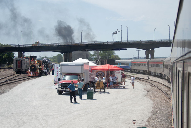 Departing the Train Festival 2011 display area in Rock Island, IL aboard IAIS Hawkeye on the 2pm Walcott run.