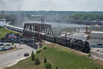 NKP 765 heads west with the 11am run to Walcott through Davenport, IA.