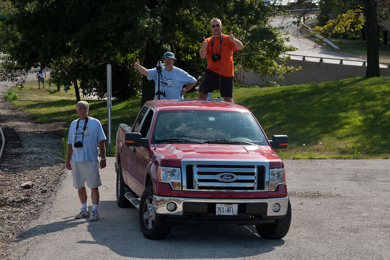 My posse for the day: (L-R) Tim Fullbright, Bill Rasmussen and Will Rasmussen at Moline, IL