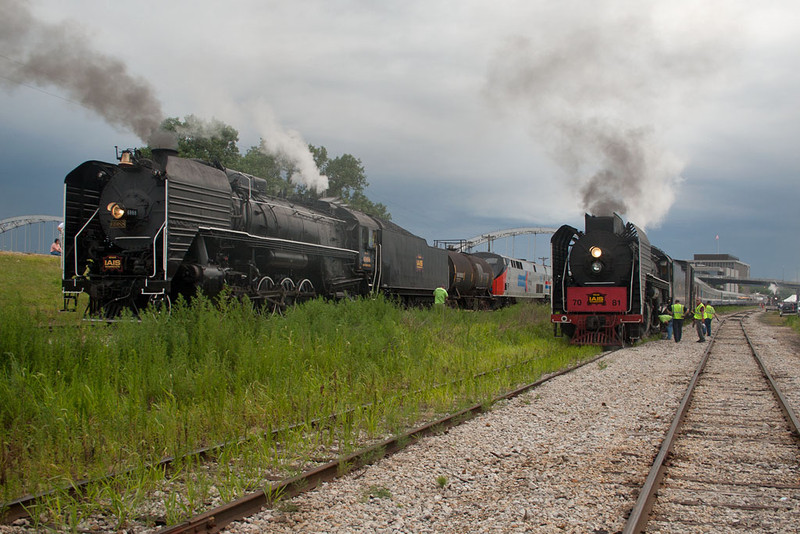 IAIS 6988 gets ready to depart for Iowa City while IAIS 7081 will handle the 11am Walcott turn.  Rock Island, IL.